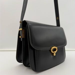 MORABITO COUSU MAIN 1905 PARIS • Black Box Calf Shoulder Bag • Imperial Warrant